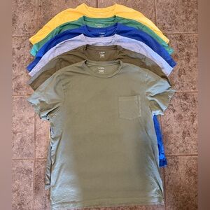 J. Crew Men's Short Sleeve Tees in Green, Blue, and Yellow